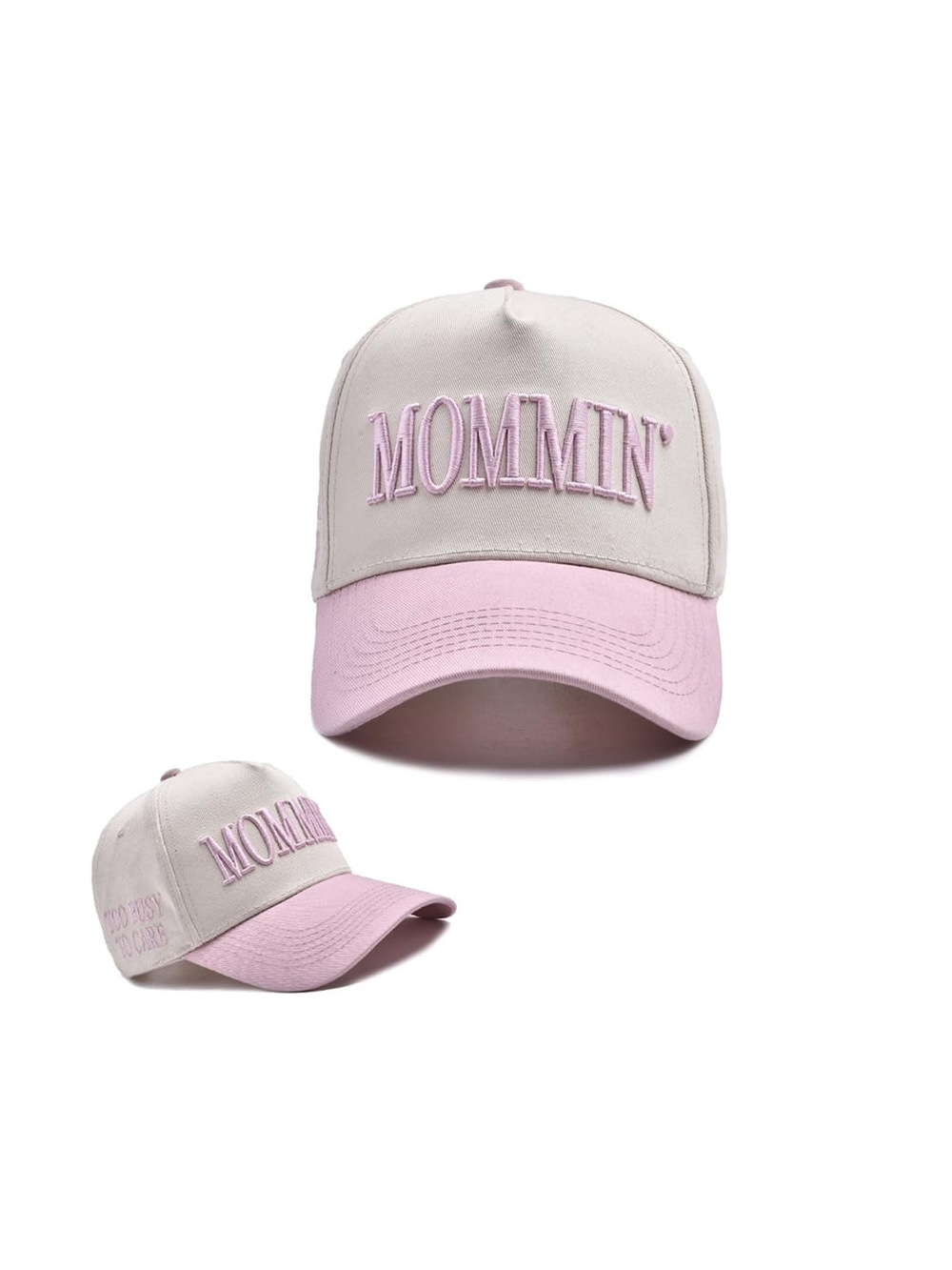 Mommin Trucker Hat,Vintage Two-Tone Women's Baseball Cap with | Pink | Size OS